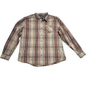 Prana Men's Plaid‎ Long Blue,Red, Brown Sleeve Shirt XXL